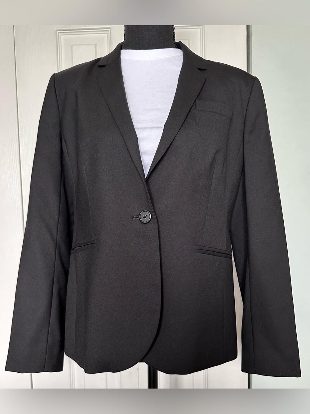 J.Crew 1035 Super 120s Wool Black Blazer, Size 12P